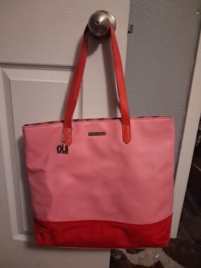 Juicy Coutour  Pink And Red Colorblock Tote Bag